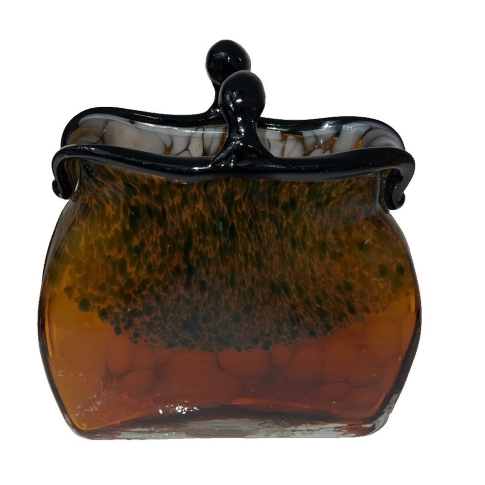 (7)BEAUTIFUL Murano Style Glass Purse/ Letter Holder 7" Tall and 7" Wide